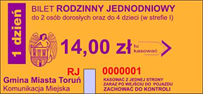 Bilet rodzinny, jednodniowy