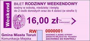 Bilet rodzinny, weekendowy