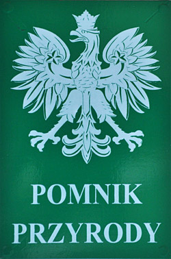 Pomnik przyrody - tabliczka